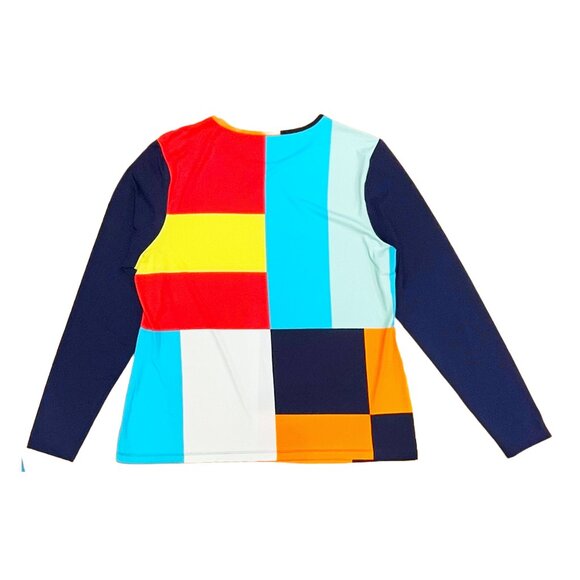 Lands’ End Plus 3-Piece Swim Set 16W/L Colorblock Tankini Rash Guard Shorts - Picture 14 of 16